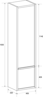 Шкаф-пенал для ванной ЗОВ Бергамо / MBPRAL3012