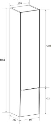 Шкаф-пенал для ванной ЗОВ Гранада / MGPRAL7022