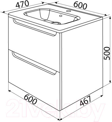 Тумба с умывальником IDDIS EDI60W0i95K