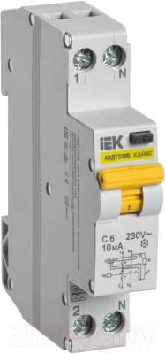 Дифференциальный автомат IEK АВДТ32ML тип A С6 10мА / MVD12-1-006-C-010-A - фото