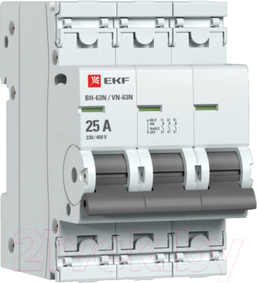 Выключатель нагрузки EKF PROxima 3P 25А ВН-63N / S63325 - фото