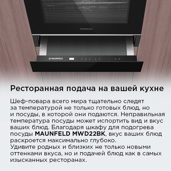 Шкаф для подогрева посуды Maunfeld MWD22BK