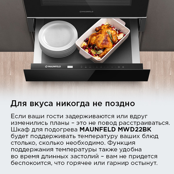 Шкаф для подогрева посуды Maunfeld MWD22BK