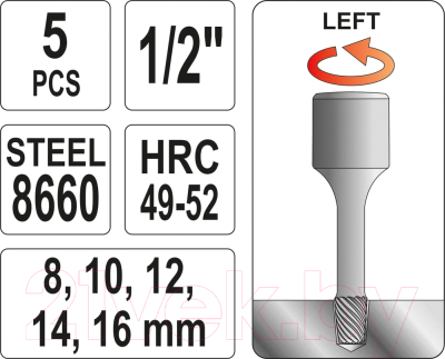 Набор головок слесарных Yato YT-0624