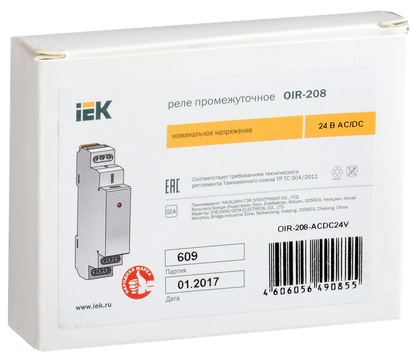 Реле промежуточное IEK OIR-208-ACDC24V