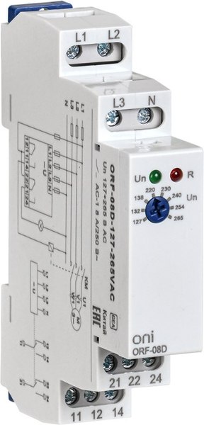 Реле контроля фаз ONI ORF-08D-127-265VAC - фото