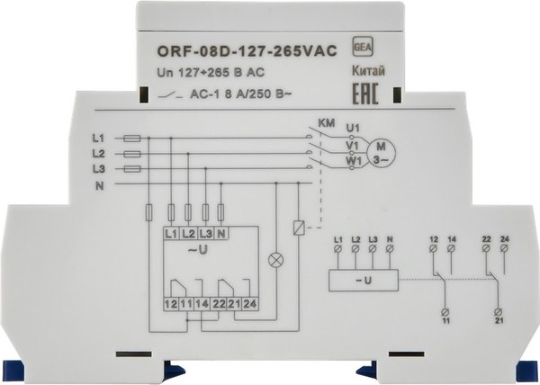 Реле контроля фаз ONI ORF-08D-127-265VAC