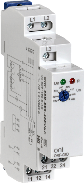 Реле контроля фаз ONI ORF-08D-220-460VAC - фото