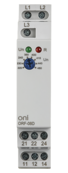 Реле контроля фаз ONI ORF-08D-220-460VAC