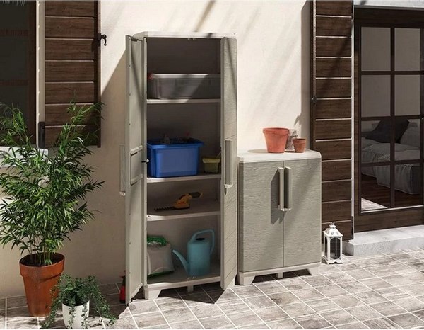 Шкаф уличный Keter Linear Wood / 248100