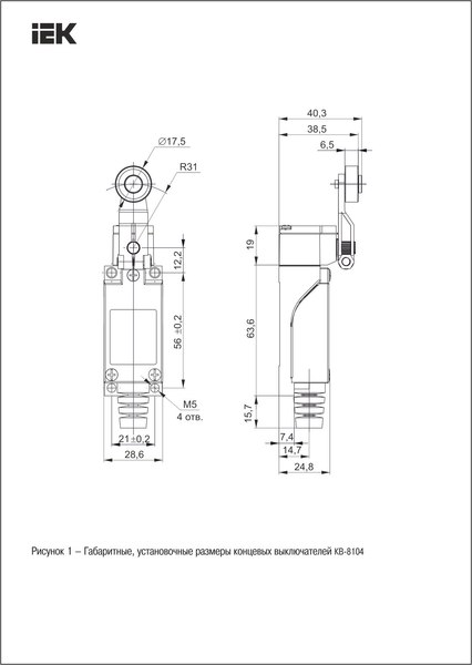 Выключатель концевой IEK KKV12-8104-1-65