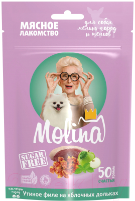 Лакомство для собак Molina Утиное филе на яблочных дольках / 4863 - фото