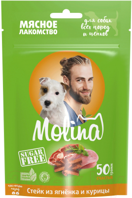 Лакомство для собак Molina Стейк из ягненка и курицы / 4900 - фото