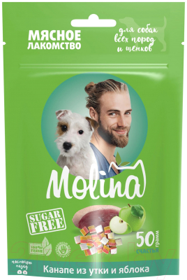 Лакомство для собак Molina Канапе из утки и яблока / 4948 - фото