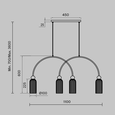 Люстра Maytoni Modern MOD302PL-04GR