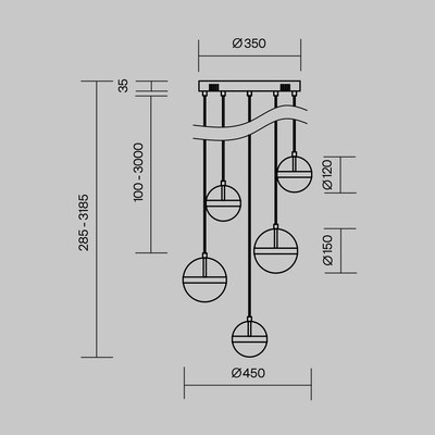 Люстра Maytoni Modern MOD295PL-L60BBS3K