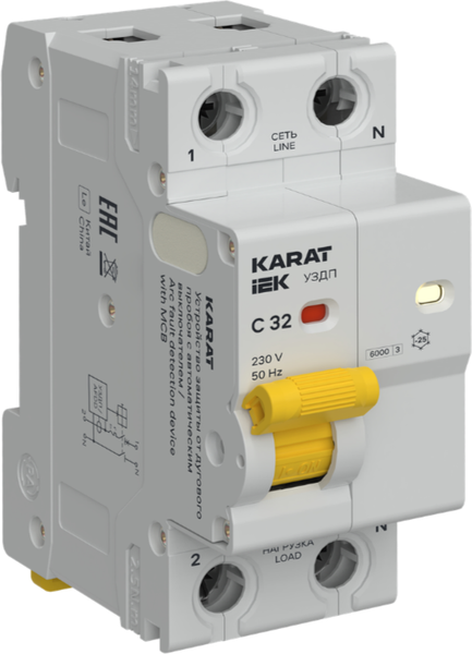 Устройство защиты от дугового пробоя IEK 1P+N C 32A / KA-DP11-1-032-C - фото