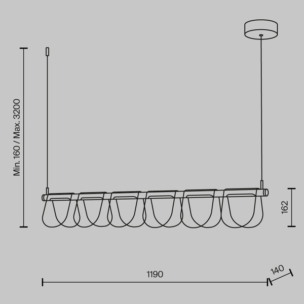 Потолочный светильник Maytoni Modern MOD319PL-L30B3K
