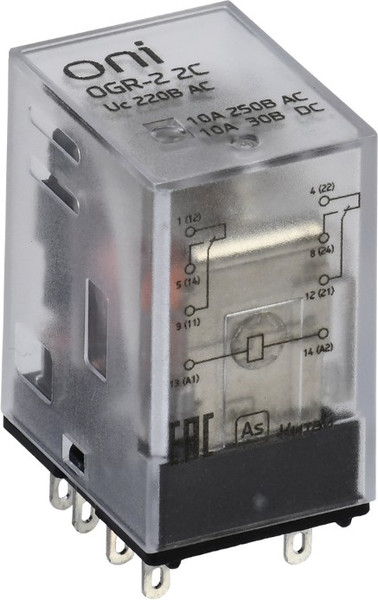 Реле промежуточное ONI OGR-2-2C-AC220V - фото