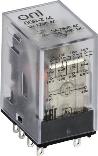 Реле промежуточное ONI OGR-2-4C-AC220V - фото