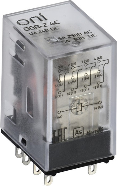 Реле промежуточное ONI OGR-2-4C-DC24V - фото