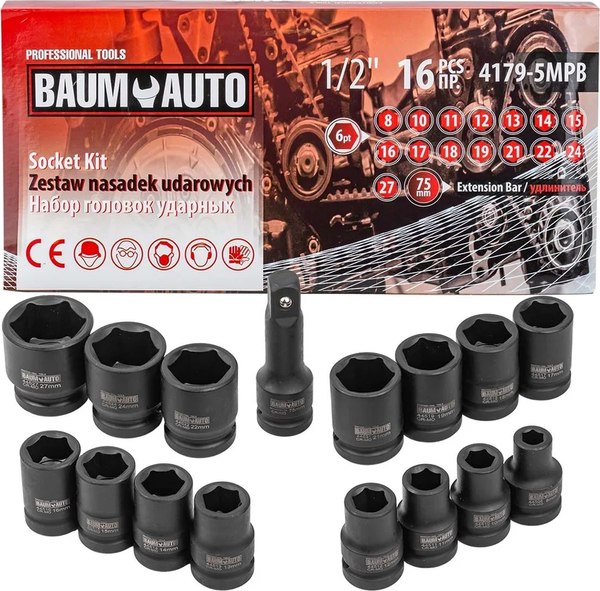 Набор головок слесарных BaumAuto BM-4179-5MPB - фото