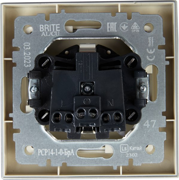 Розетка IEK Brite BR-R14-16-K47-F