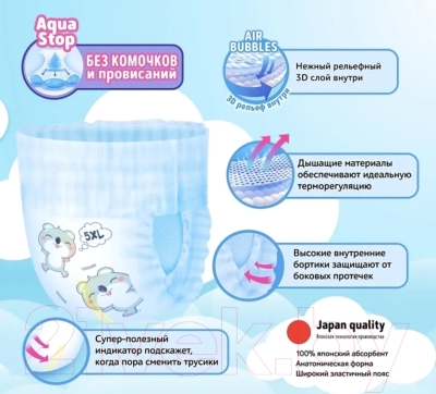 Подгузники-трусики детские Watashi 6 XXL 16-25кг