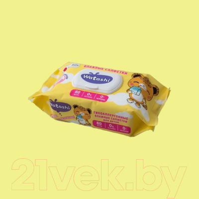Влажные салфетки детские Watashi 0+ с Д-пантенолом
