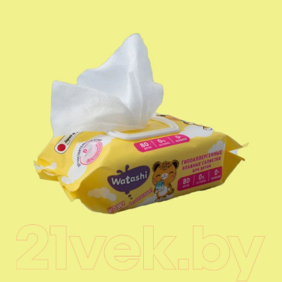 Влажные салфетки детские Watashi 0+ с Д-пантенолом