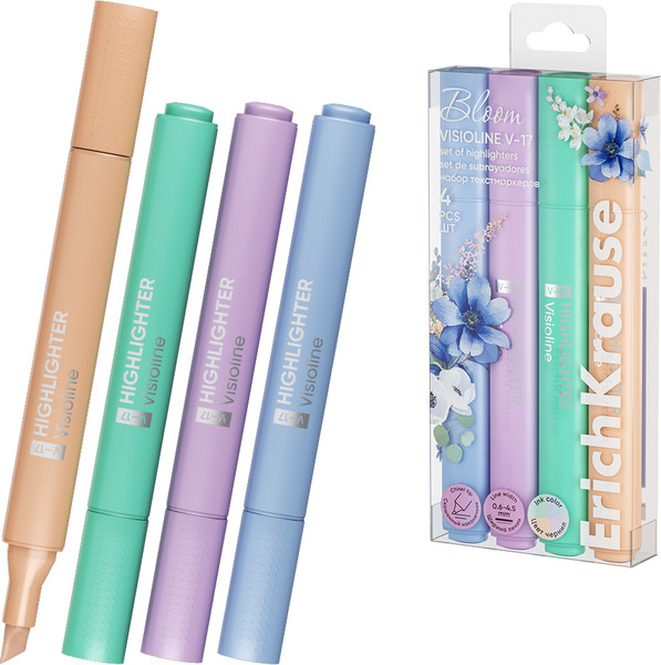 Набор маркеров Erich Krause Visioline V-17 Pastel Bloom / 60810 - фото