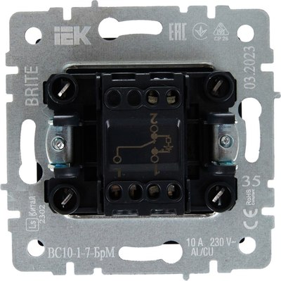 Выключатель IEK Brite BR-V12-1-10-K35