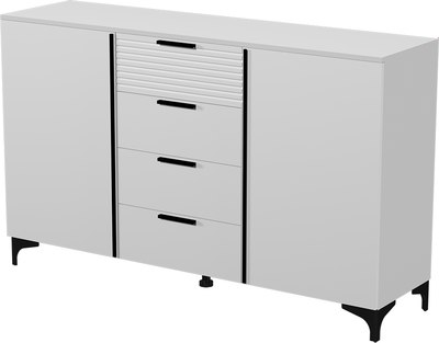 Тумба Bravo Мебель Брента (белый снег/лак белый) - фото