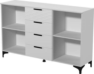 Тумба Bravo Мебель Брента (белый снег/лак белый)