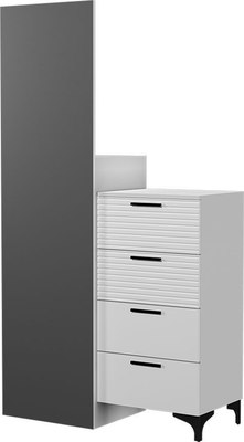 Комод Bravo Мебель Брента с зеркалом (белый снег/лак белый) - фото