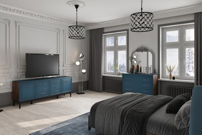 Комод Bravo Мебель Гориция (таксус/лак сапфировый)