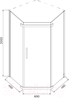 Душевой уголок IVA 90x90x200 / E1PC90Т