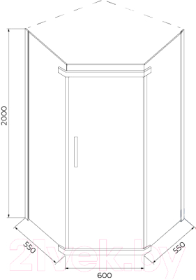 Душевой уголок IVA 100x100x200 / E1PC100Т