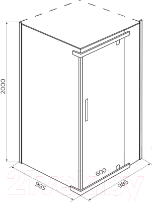 Душевой уголок IVA 100x100x200 / E1SC100Т