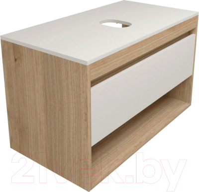 Тумба под умывальник Teymi Ritta 85 / T60531 (дуб эврика/белый матовый) - фото
