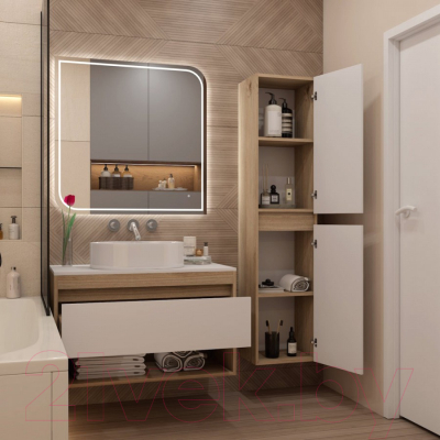 Тумба под умывальник Teymi Ritta 85 / T60531 (дуб эврика/белый матовый)