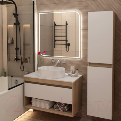 Тумба под умывальник Teymi Ritta 85 / T60531 (дуб эврика/белый матовый)