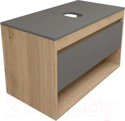 Тумба под умывальник Teymi Ritta 85 / T60532 (дуб эврика/графит матовый) - фото
