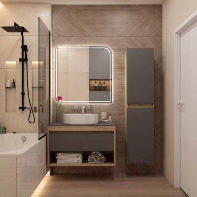 Тумба под умывальник Teymi Ritta 85 / T60532 (дуб эврика/графит матовый)