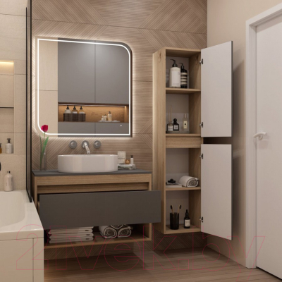 Тумба под умывальник Teymi Ritta 85 / T60532 (дуб эврика/графит матовый)