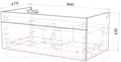 Тумба под умывальник Garda Onda106н-900_PVC