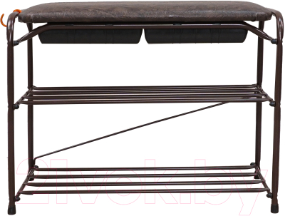 Полка для обуви ЗМИ Альфа 23 с сиденьем и ящиком / ПДОА23СЯ - фото