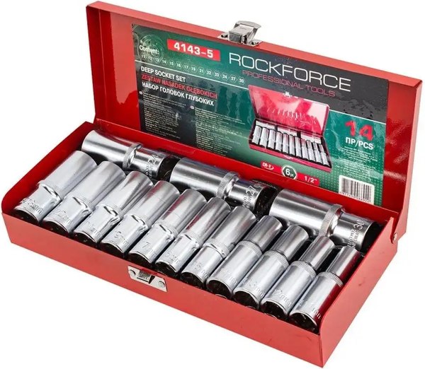 Набор головок слесарных RockForce RF-4143-5 RED