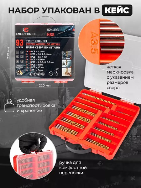 Набор сверл Everforce EF-924U93