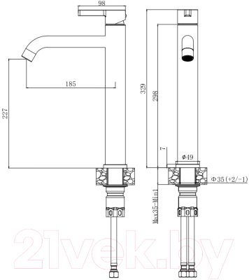 Смеситель Voda Vessel VSL25GM